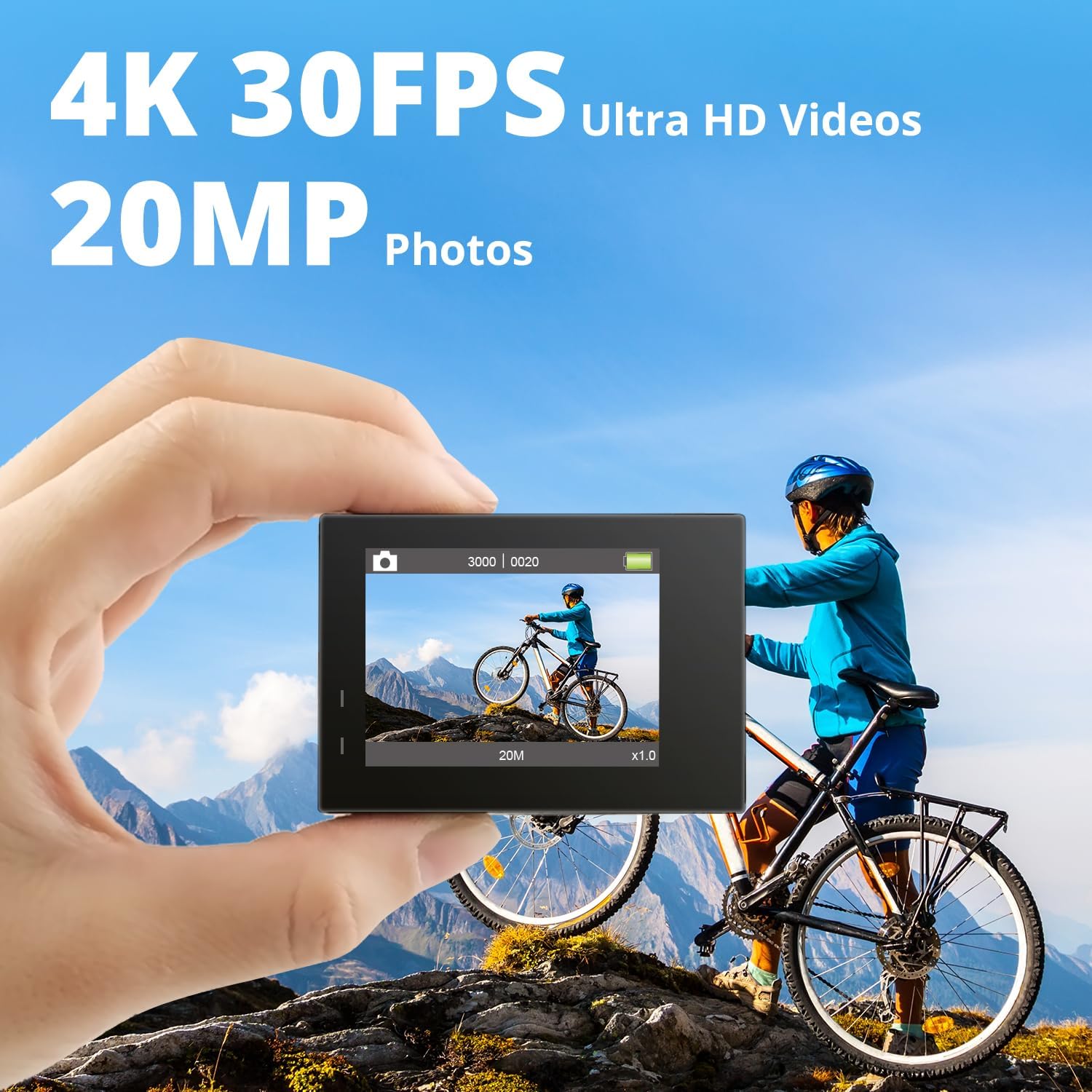 AKASO Brave 4 4K30fps 20MP WiFi Action Camera Ultra Hd with EIS 131ft Waterproof Camera…: Infographics