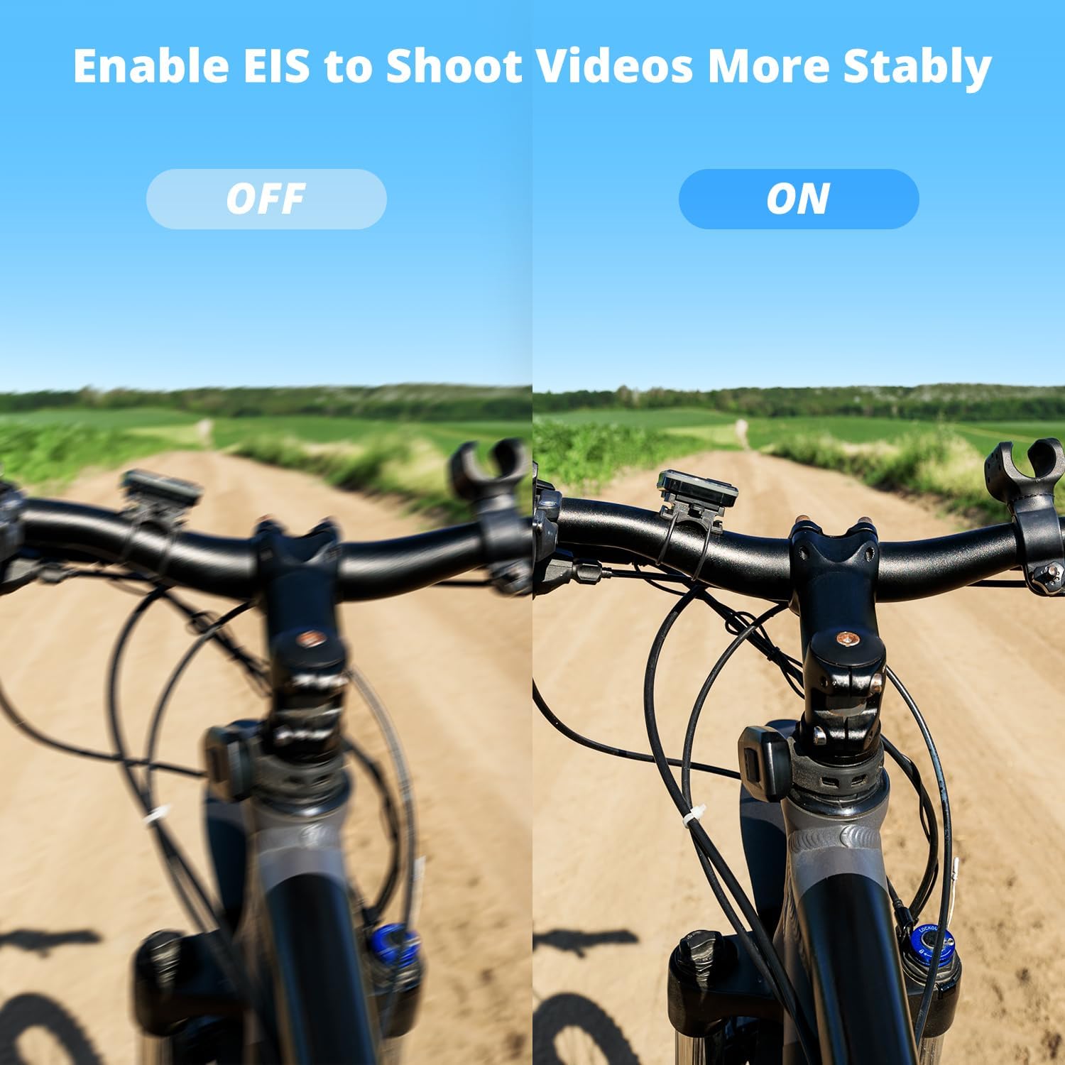 Demonstrates the improved video stability when EIS is enabled, reassuring users of smoother footage during action shots.