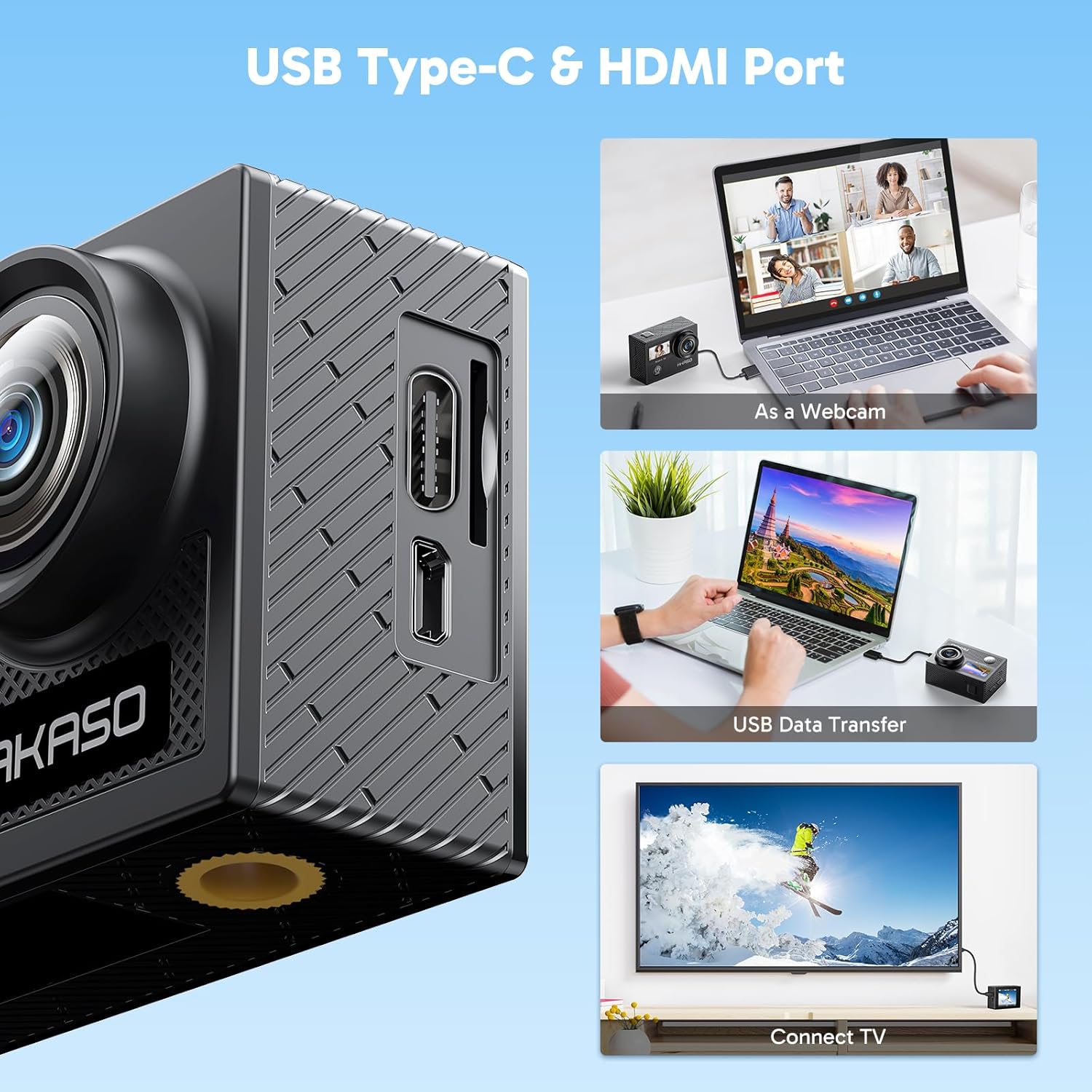 AKASO Brave 4 4K30fps 20MP WiFi Action Camera Ultra Hd with EIS 131ft Waterproof Camera…: Infographics
