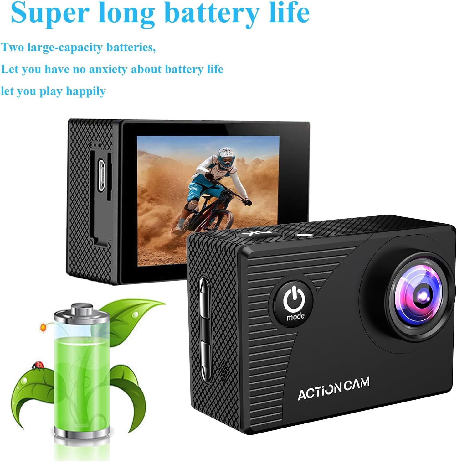 Emphasizes the product's extended battery life to reassure customers they can use it for long periods without worrying about recharging.