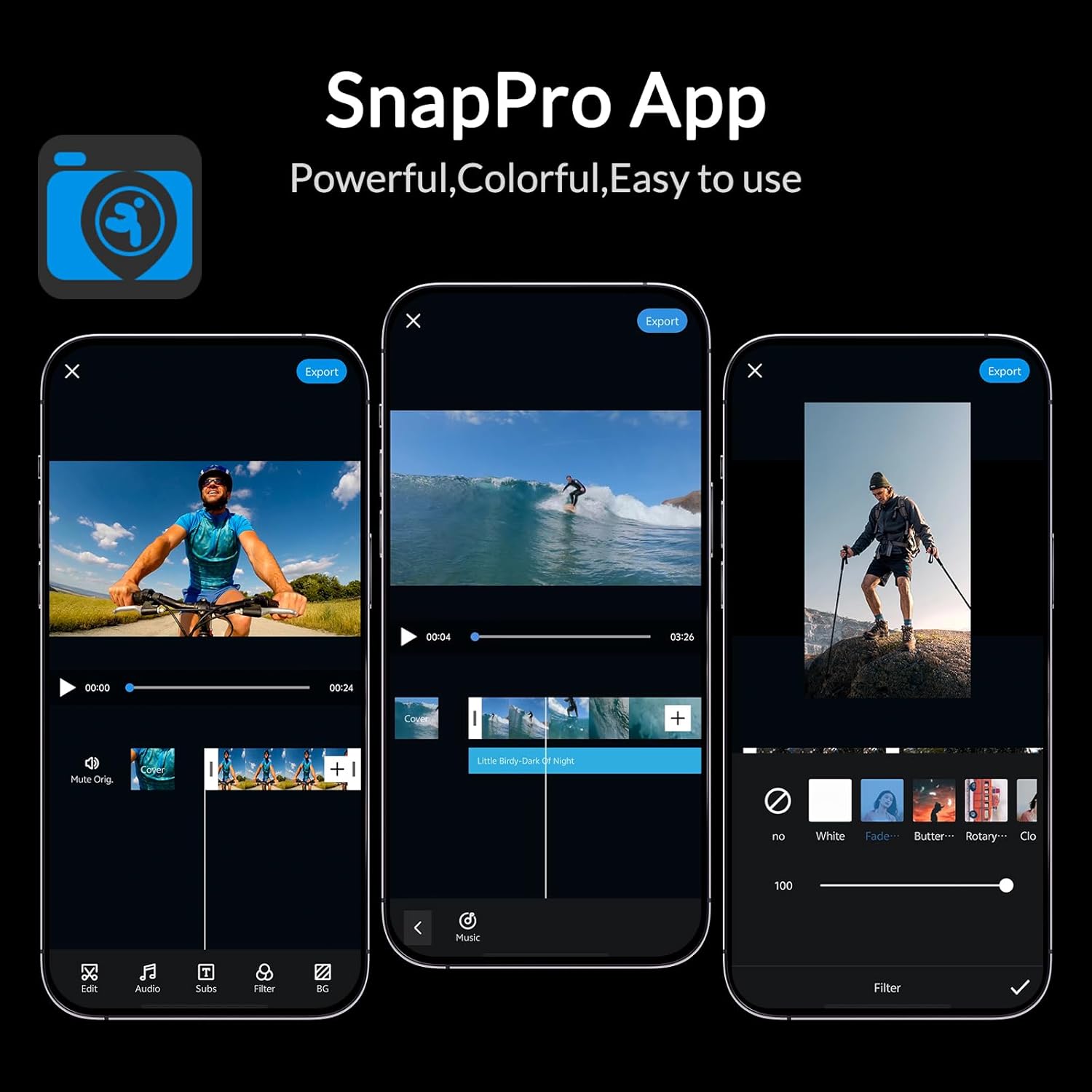 Showcases multiple features of the SnapPro App, highlighting its power, visual appeal, and user-friendliness to attract potential users.