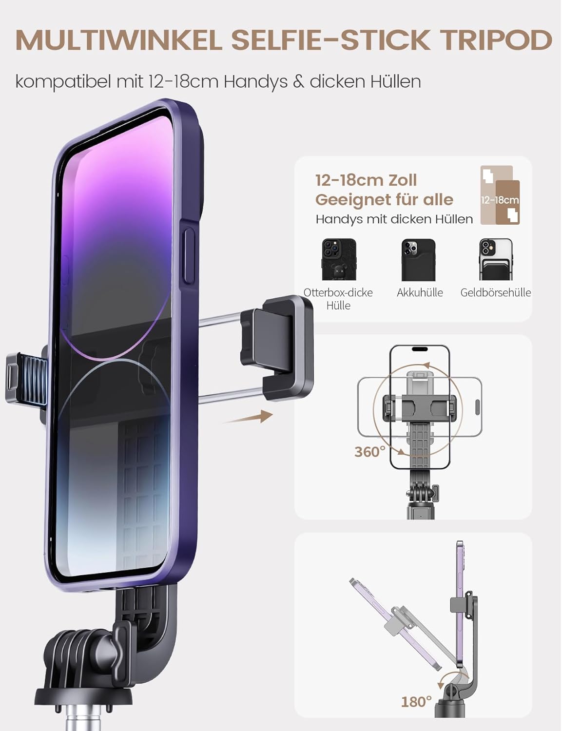 Selfie Stick Tripod with Remote: Infographics