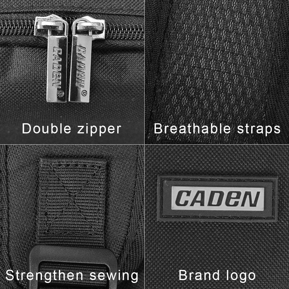 Highlights multiple quality features of the bag to demonstrate its durability, comfort, and brand reliability.