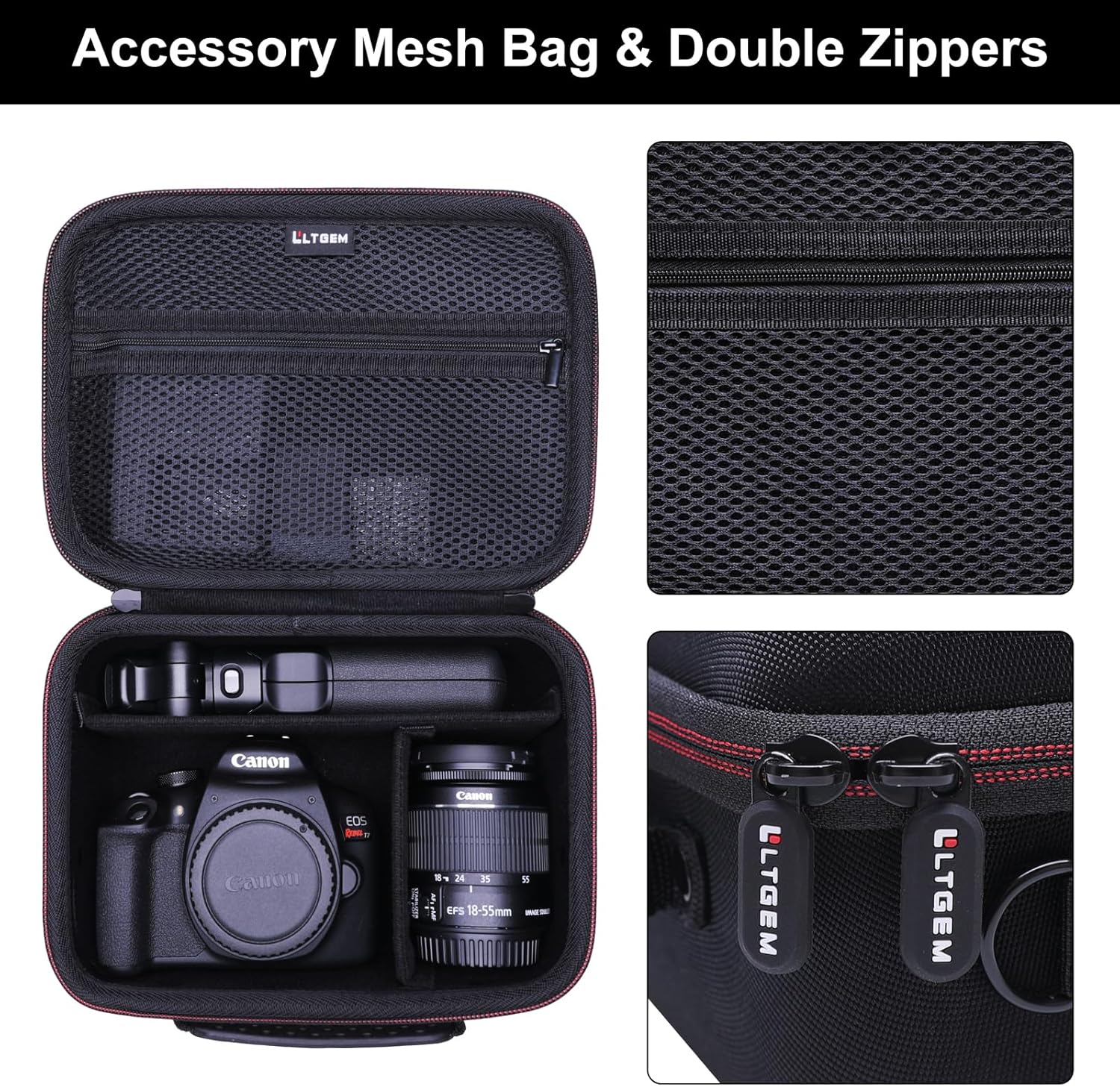 Camera Case Compatible with Canon EOS Rebel T7/R50/R6 Mark II/R100/R50 V/T6/R8/R10/R5…: Infographics