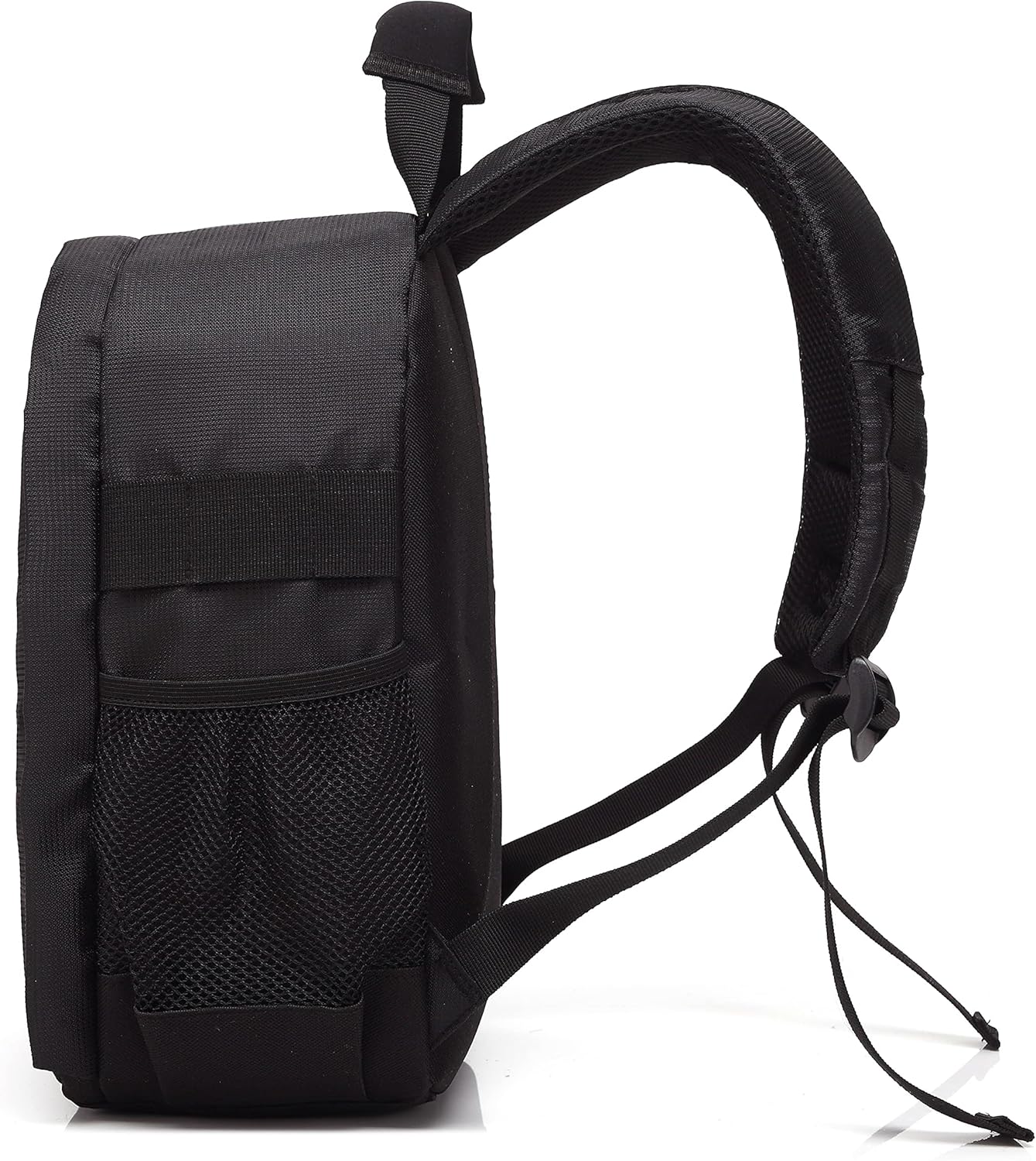 Shows the side profile of the backpack to give shoppers a sense of its size, shape, and strap design.