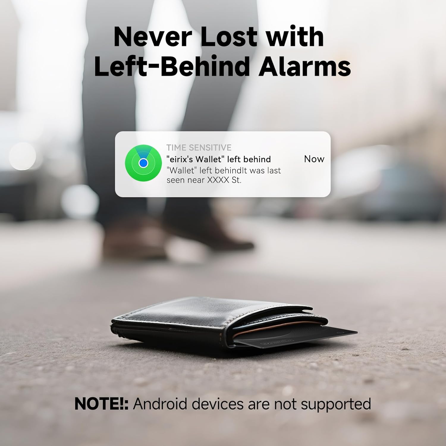 Highlights the product's ability to prevent losing items by alerting users when they leave something behind.