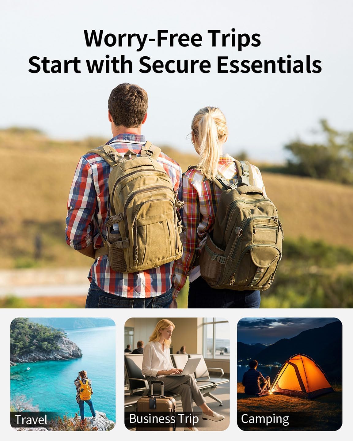 Showcases the versatility of the product for different types of trips, emphasizing its suitability for various travel scenarios.