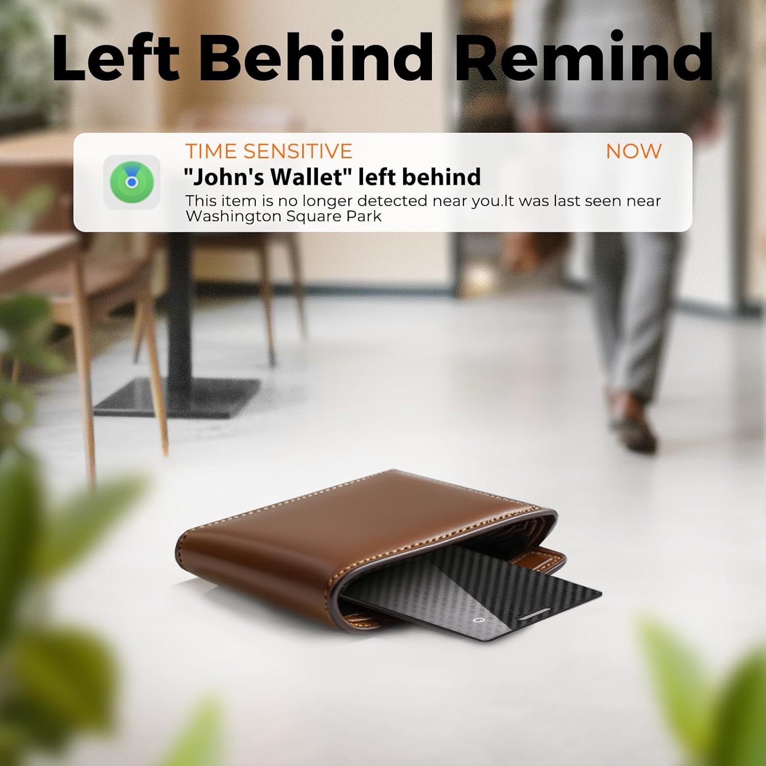 Demonstrates the product's ability to track and locate lost items, specifically a wallet in this case.