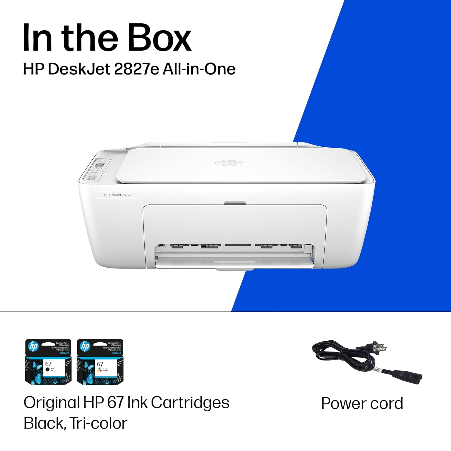 Shows the complete package contents, reassuring customers they'll receive everything needed to start using the printer.