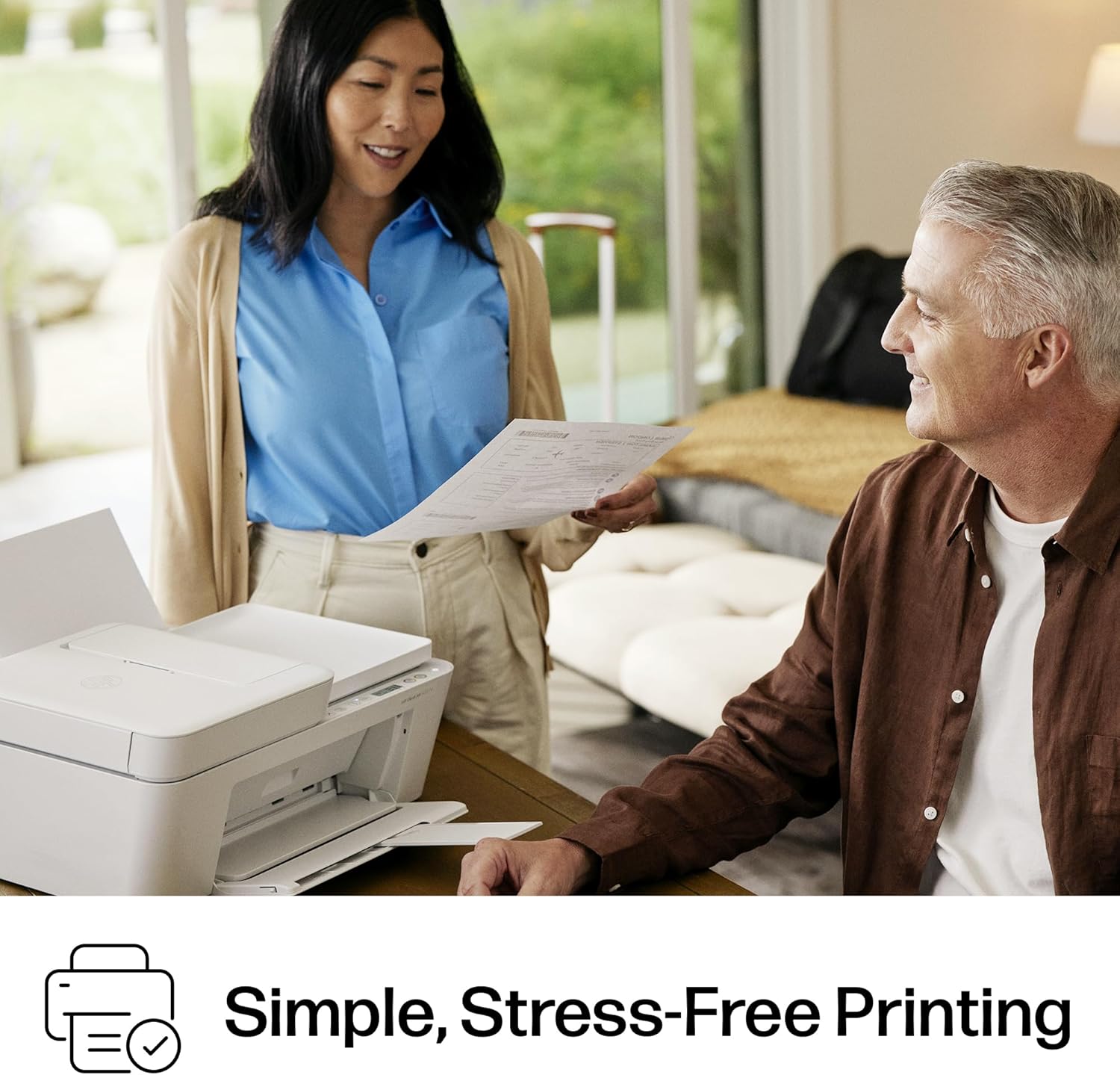 Emphasizes the simplicity and stress-free nature of using the printer, appealing to customers who want a hassle-free printing experience.