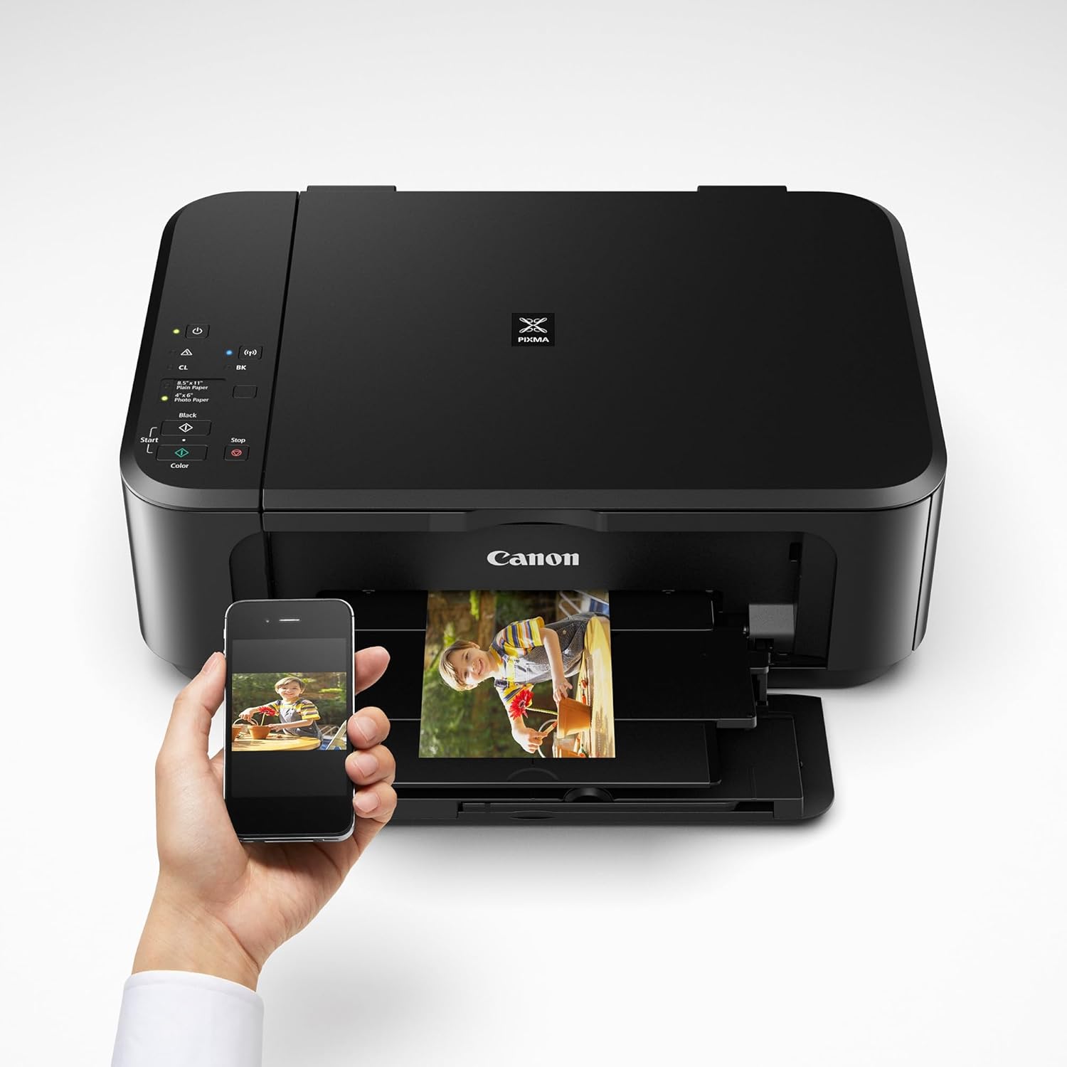 Demonstrates the printer's ability to connect and print directly from mobile devices, highlighting its convenience and ease of use.