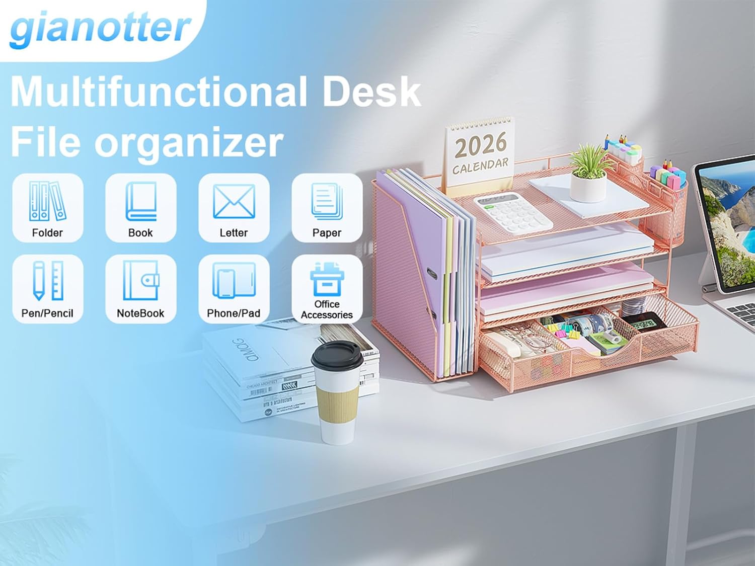 gianotter Desk Organizers and Accessories with File Holder: Infographics
