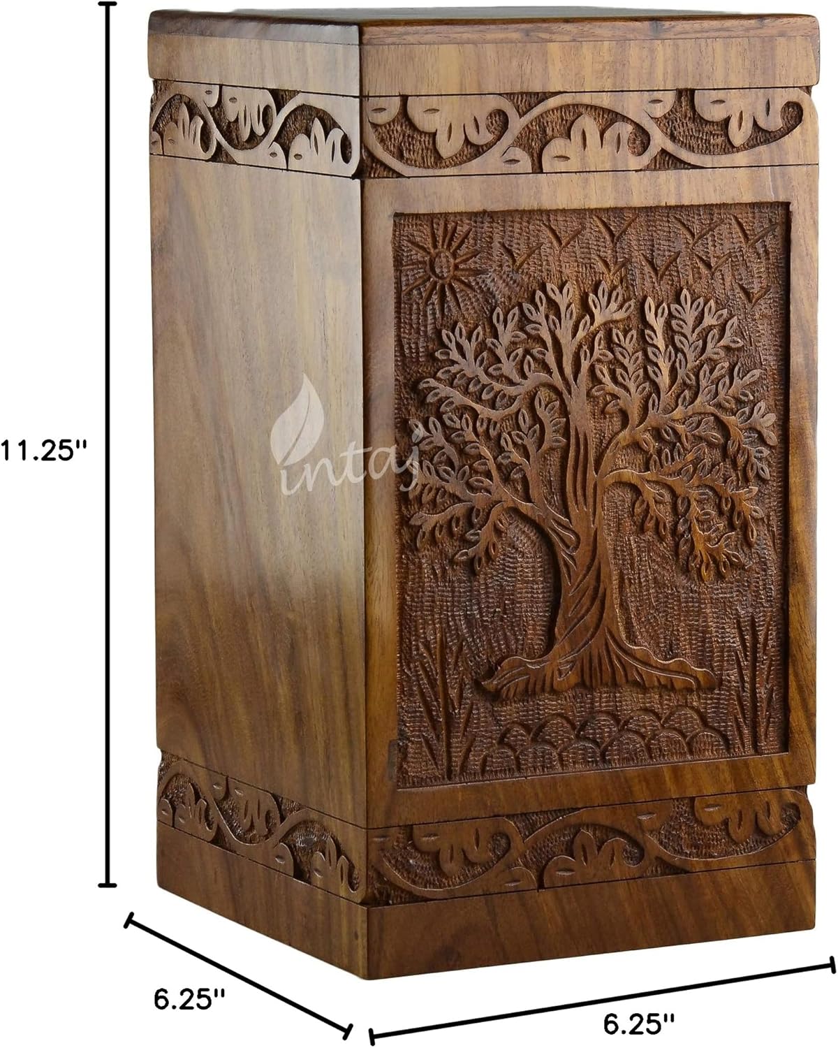 Showcases the intricate, handcrafted wooden design to appeal to customers who value artisanal and unique products.