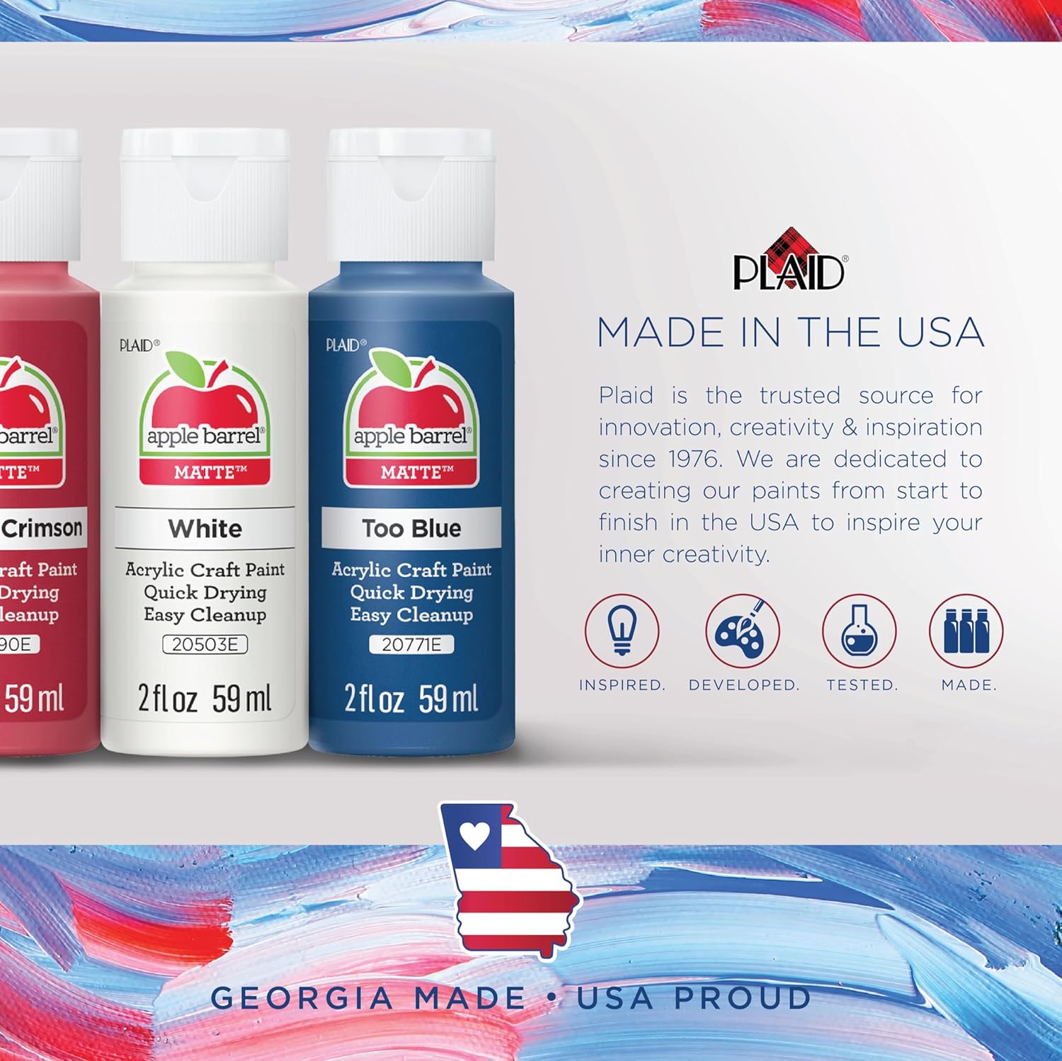 Emphasizes the brand's American heritage and local production to build trust and appeal to patriotic consumers. Highlights key product features and variety of colors available to showcase…