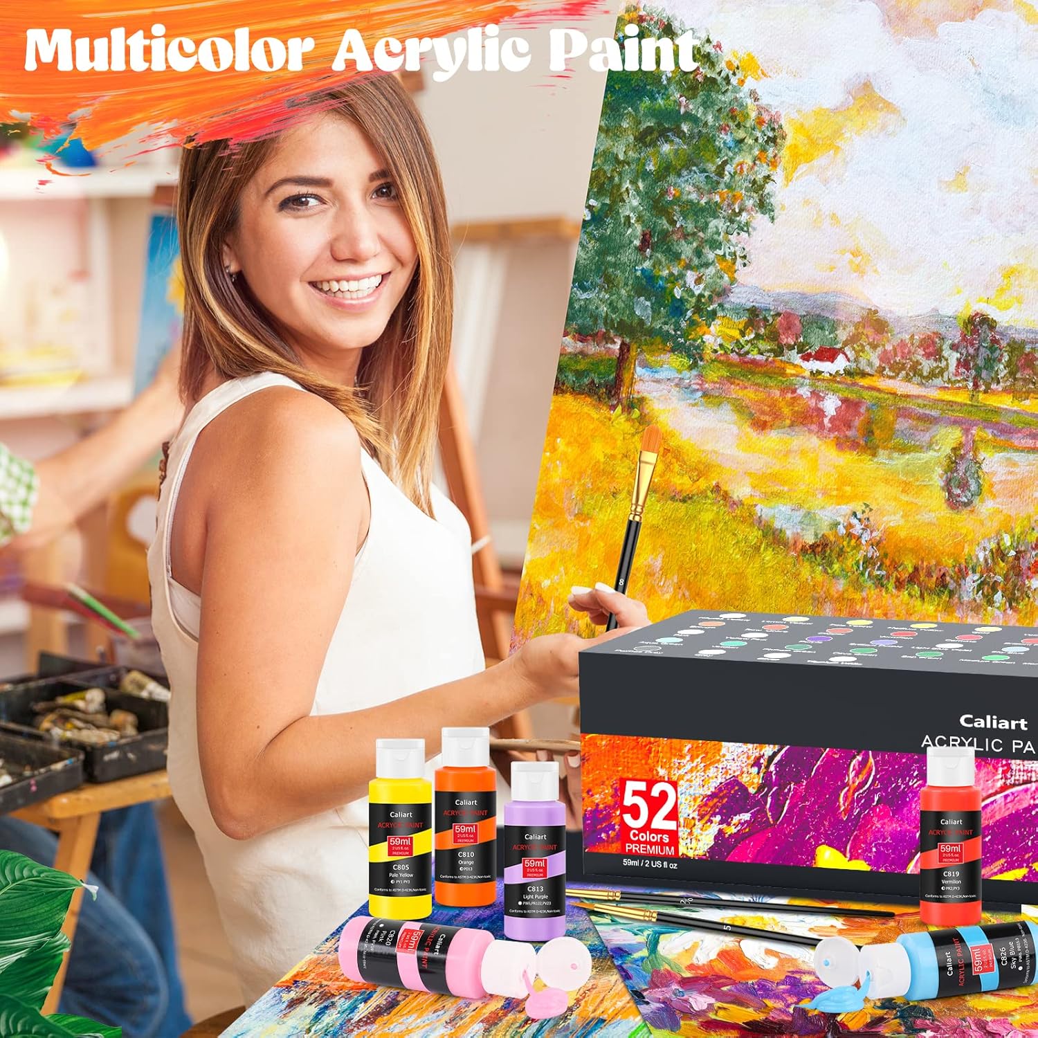 Caliart Acrylic Paint Set: Infographics