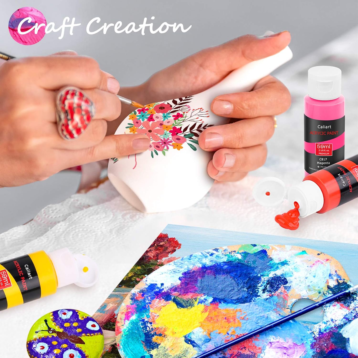 Caliart Acrylic Paint Set: Infographics