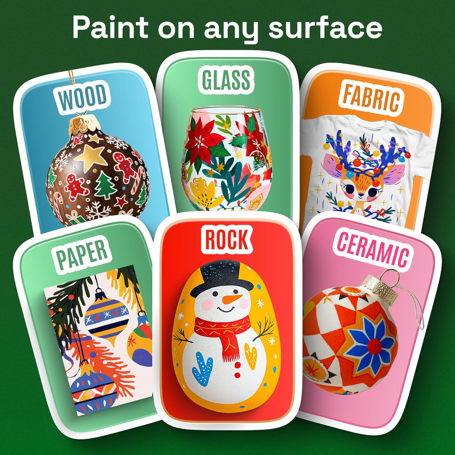 Demonstrates the product's ability to be used on multiple surfaces, showcasing its versatility for various crafting projects.