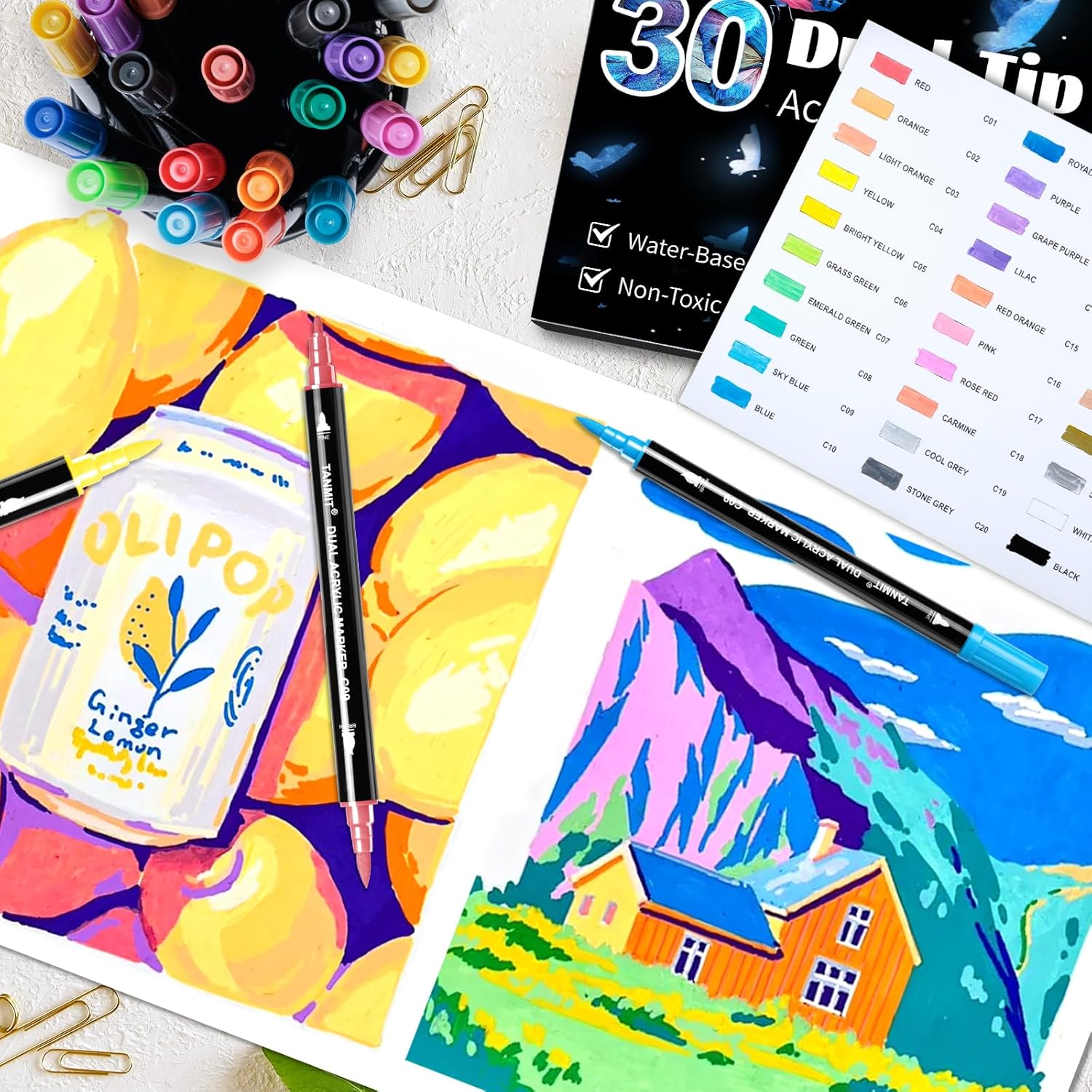 30 Colors Acrylic Paint Pens: Infographics
