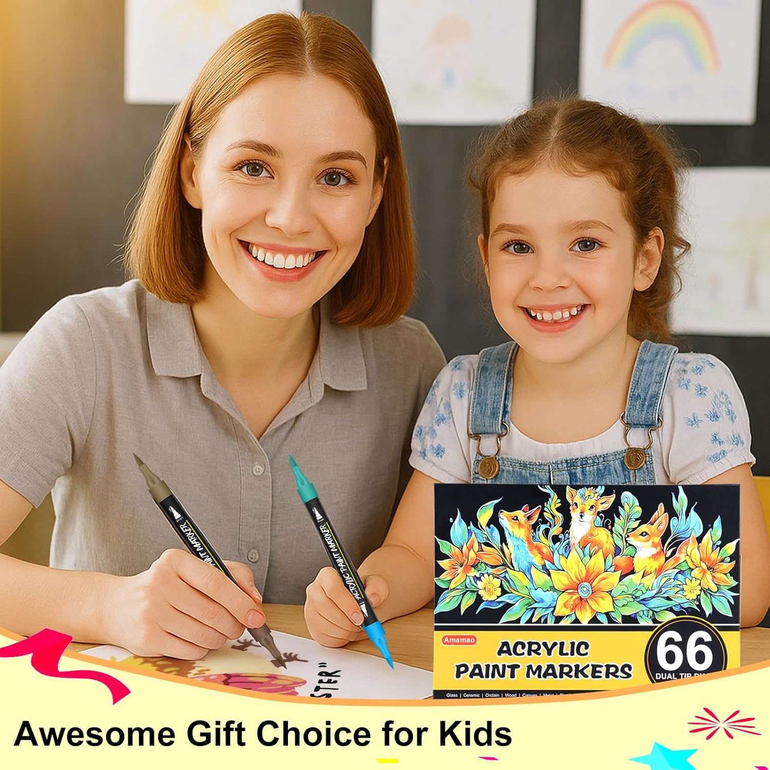 Amamao 132 Colors Acrylic Paint Markers Pens Set: Infographics