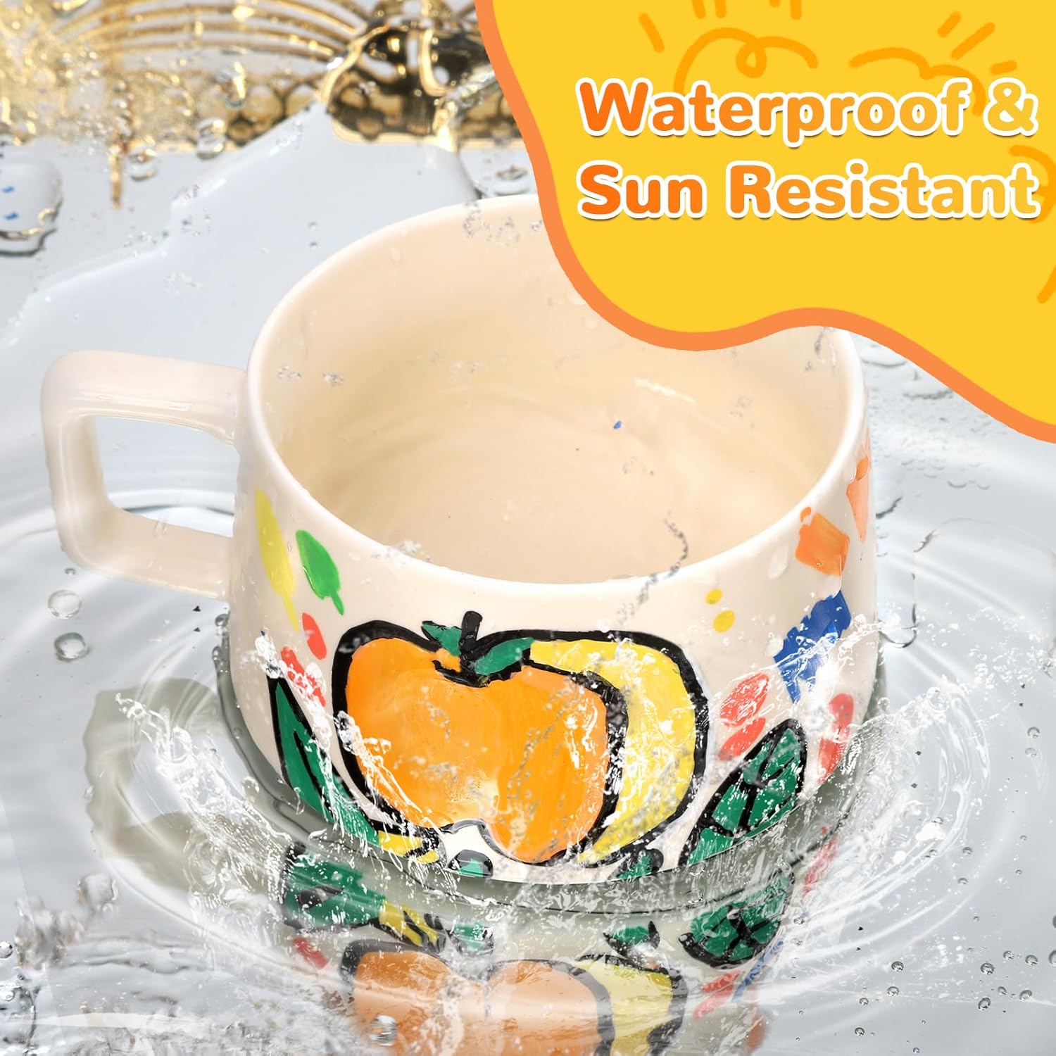 Demonstrates the product's ability to withstand water and sun exposure, reassuring customers of its durability for outdoor use.