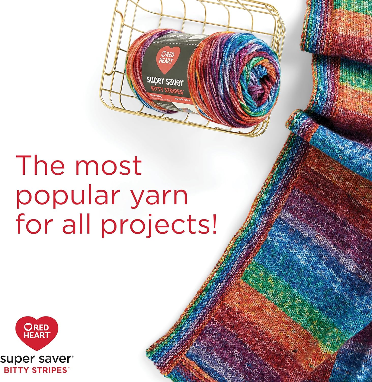 Highlights that this yarn is popular and suitable for a wide range of knitting/crochet projects.