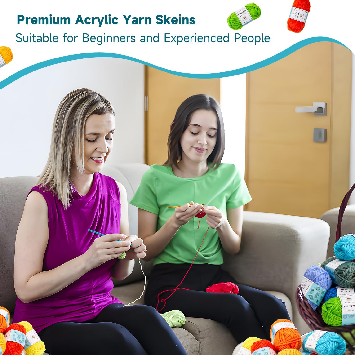 Inscraft 52 Acrylic Yarn Skeins: Infographics