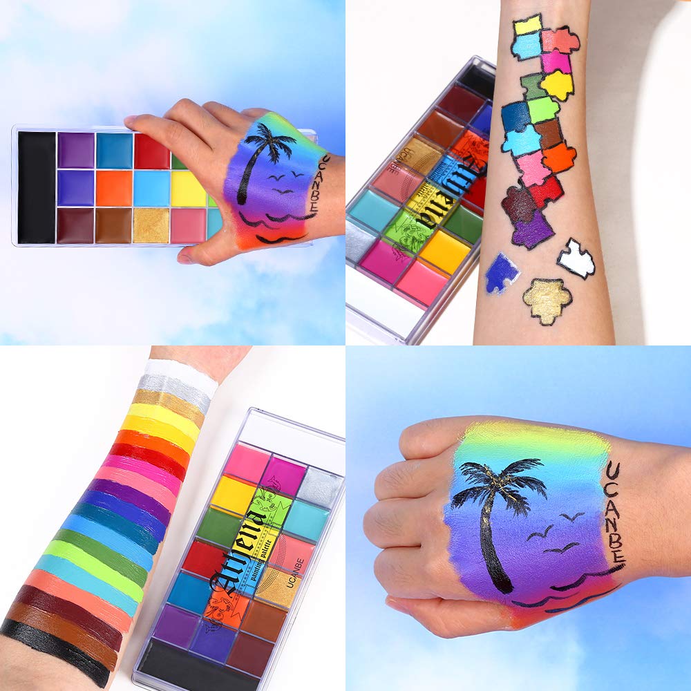 UCANBE Face Body Paint Set-Athena Painting Palette: Infographics