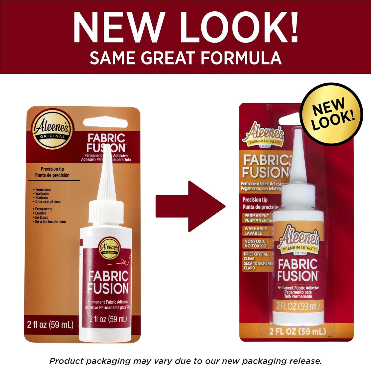 Informs customers about the product's new packaging while reassuring them that the formula remains unchanged.