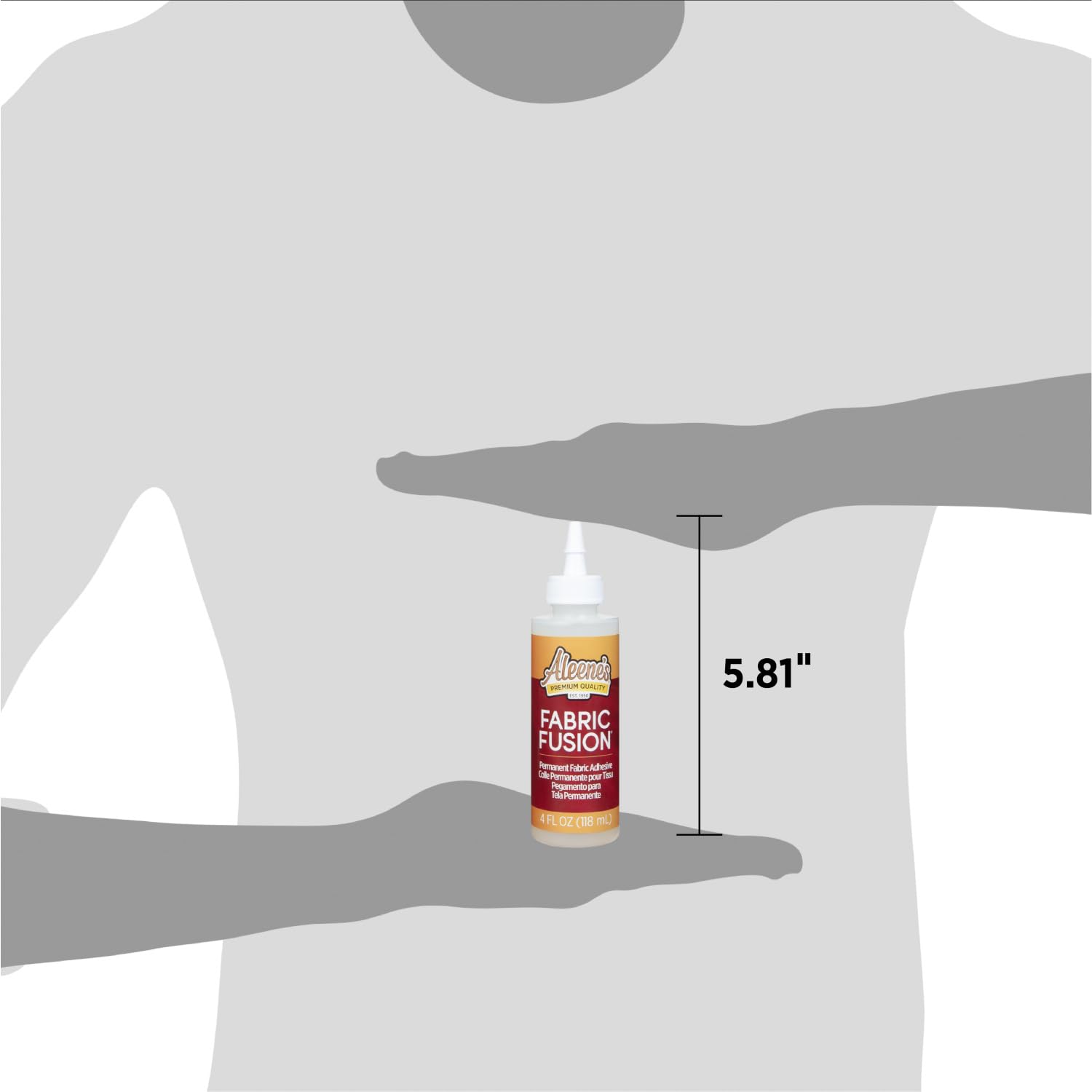 Shows the exact height of the product bottle to give shoppers a clear understanding of its size.