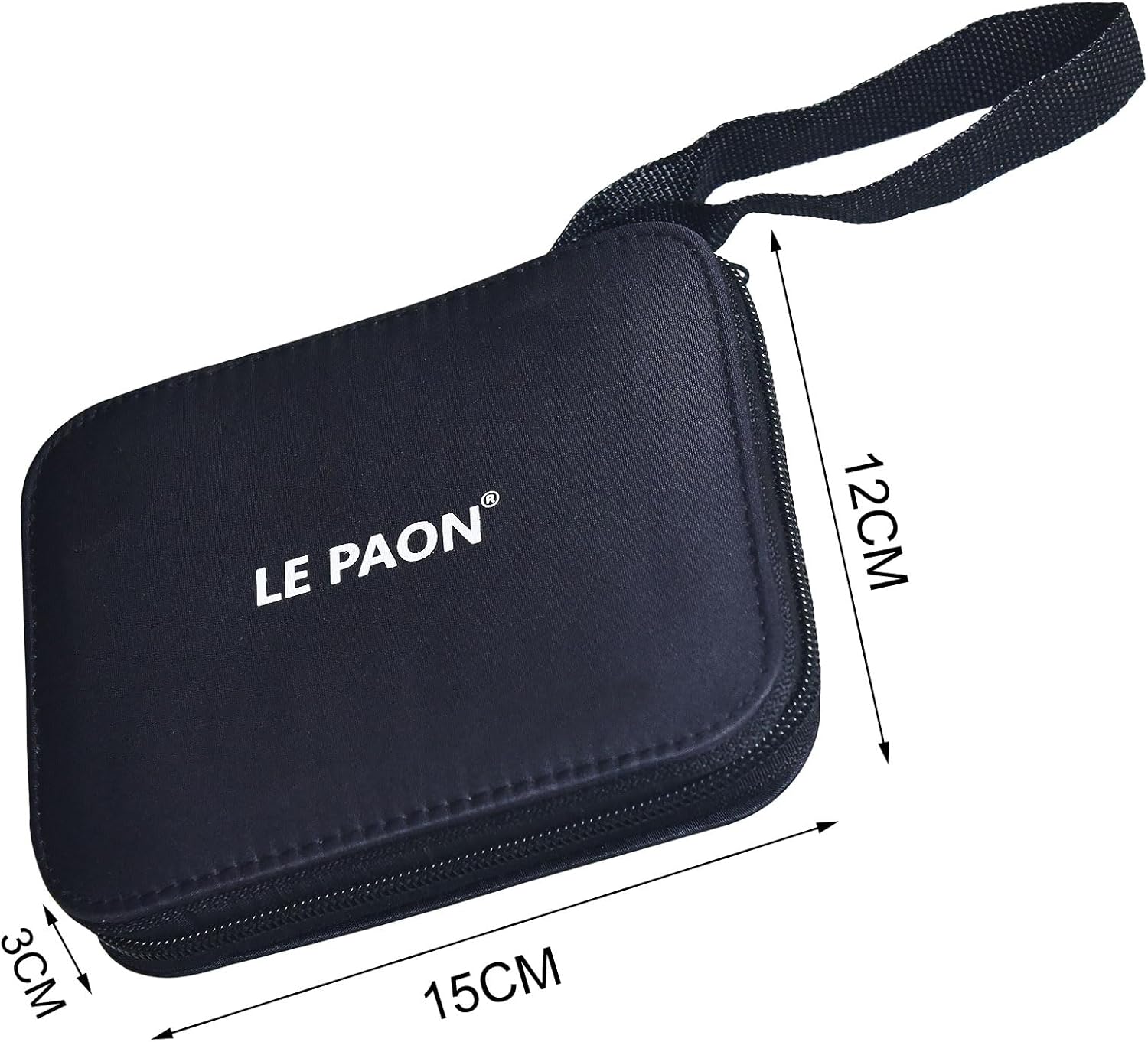 Shows the exact dimensions of the product case to help customers understand its size and portability.