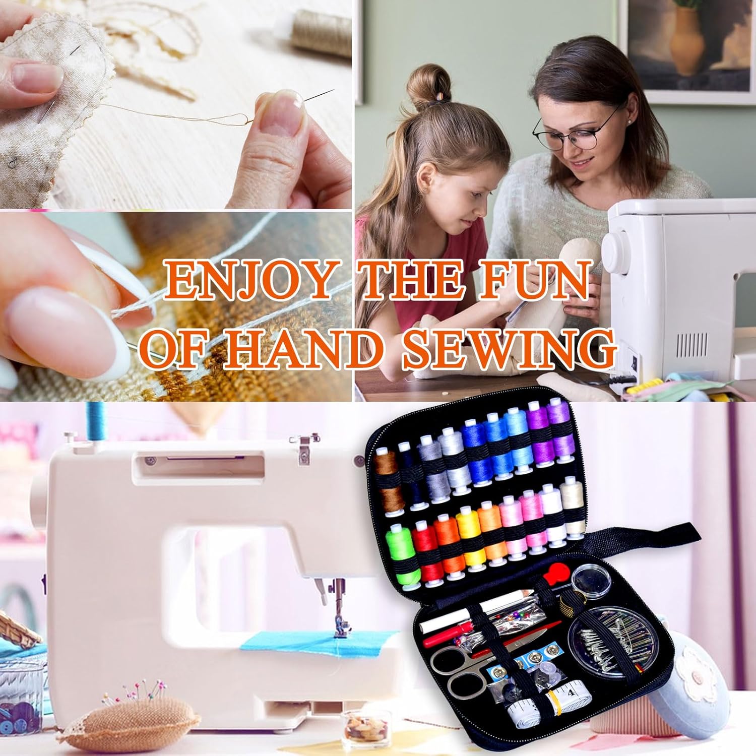 Sewing Kit with Case Portable Sewing Supplies for Home Traveler: Infographics