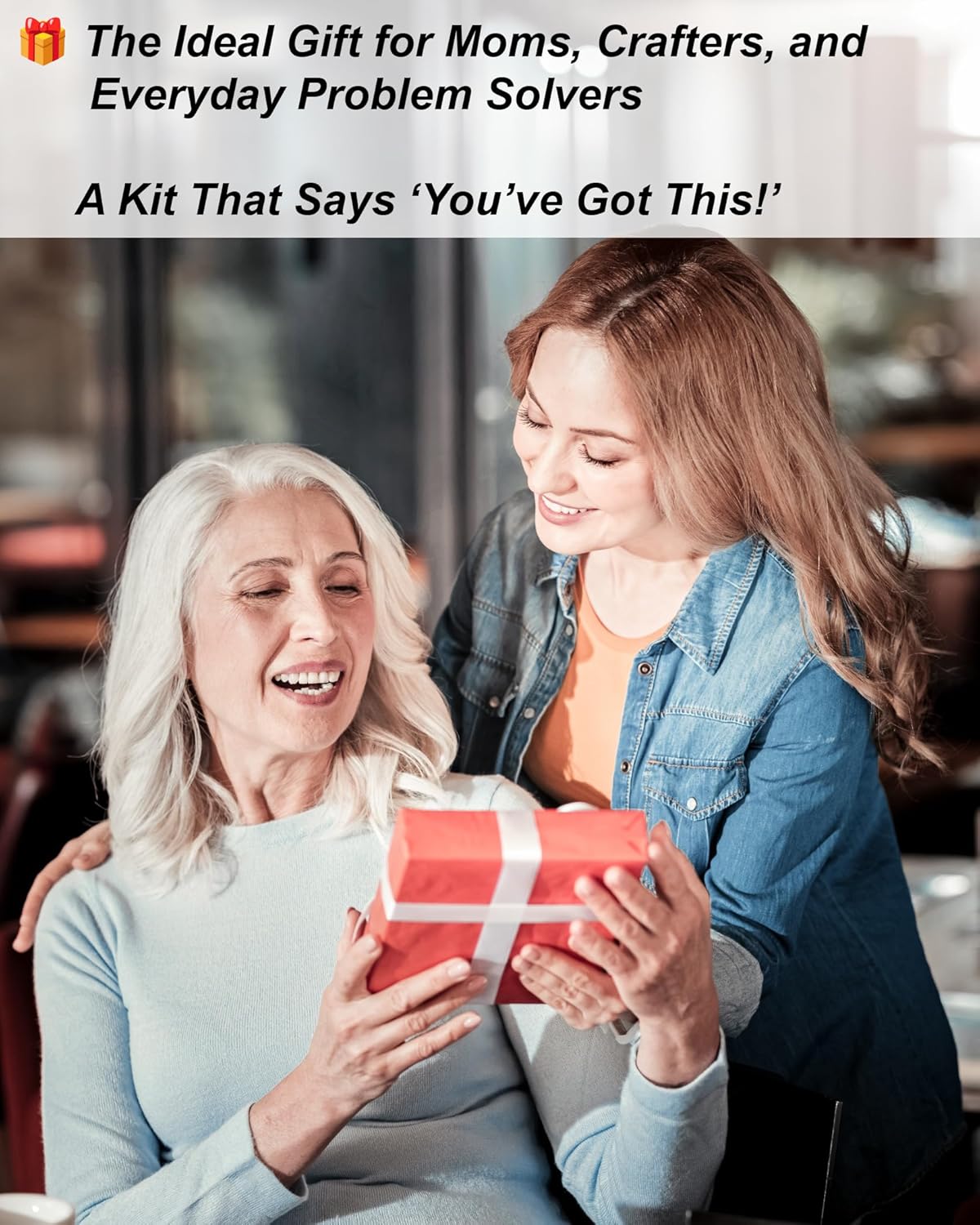 Showcases the product as an ideal gift for various types of people, emphasizing its versatility and broad appeal. Positions the product as a perfect gift option, likely for occasions like Mother's…