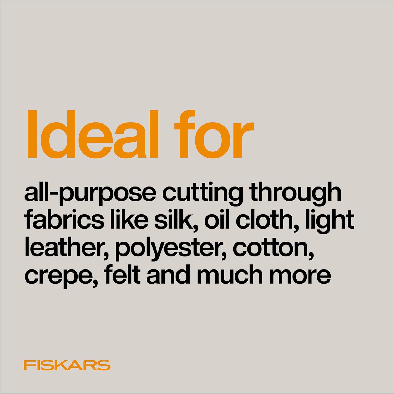 Highlights the product's ability to cut through a wide variety of fabric types, emphasizing its versatility for different sewing and crafting needs.