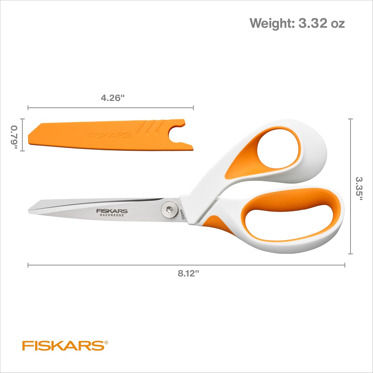 Provides exact measurements and weight of the scissors to help customers understand the product's size and portability.