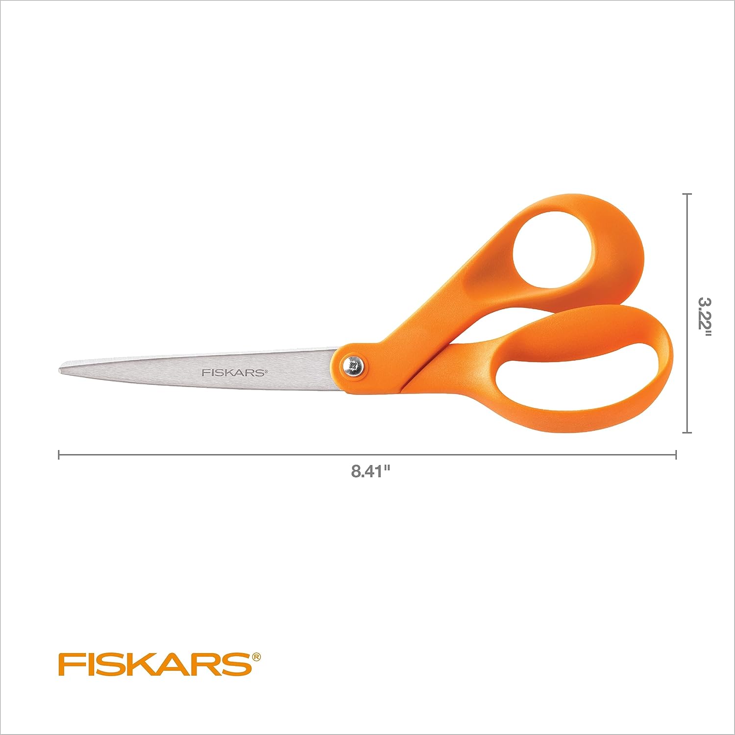Provides exact measurements of the scissors to help shoppers understand the product's size.