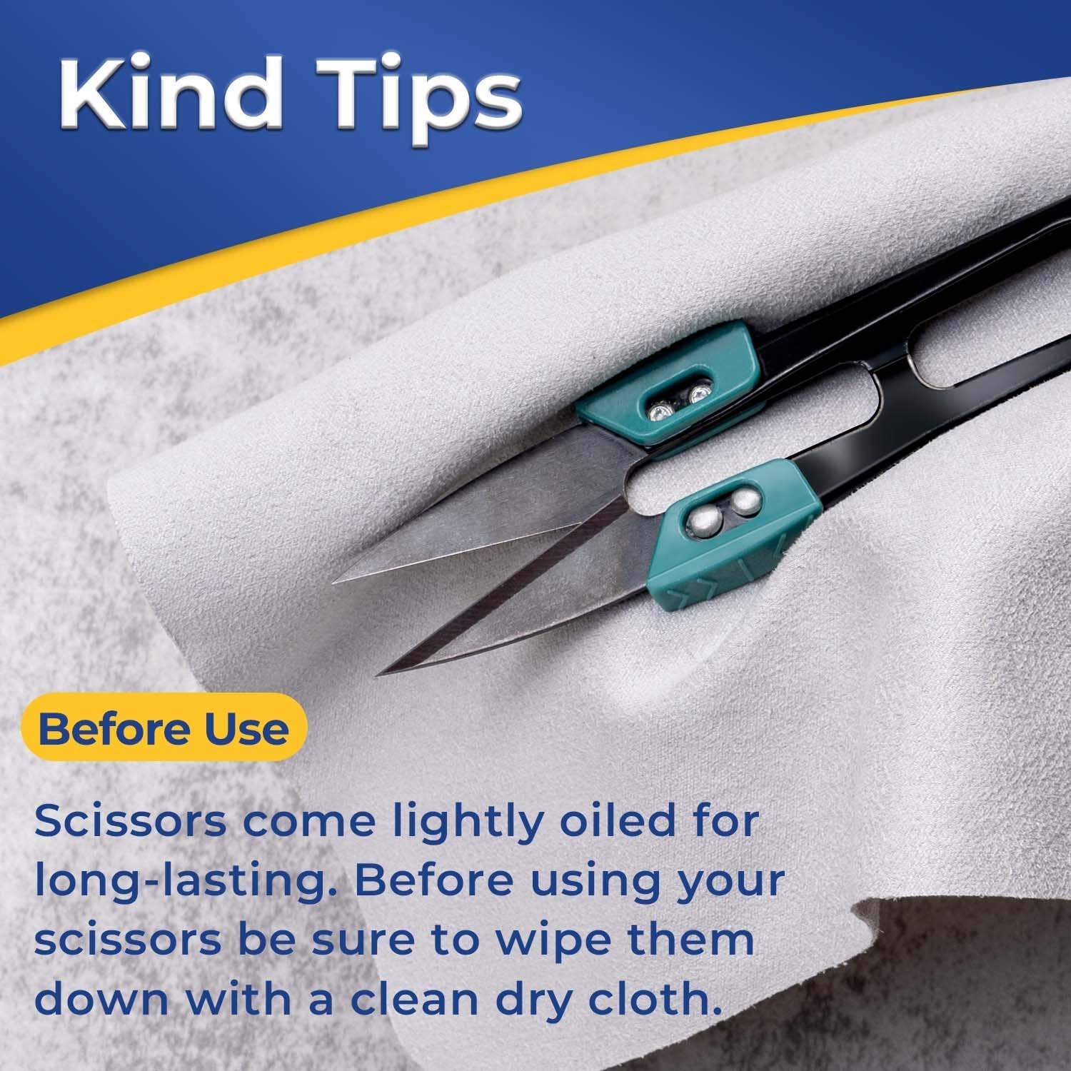 Provides instructions on how to prepare the scissors for first use, ensuring optimal performance and longevity.