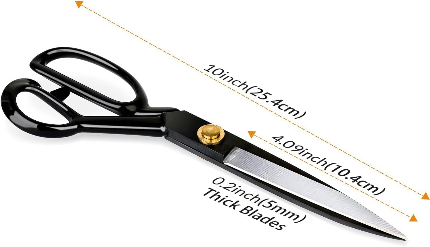Provides exact measurements of the scissors to help customers understand the product's size and suitability for their needs.