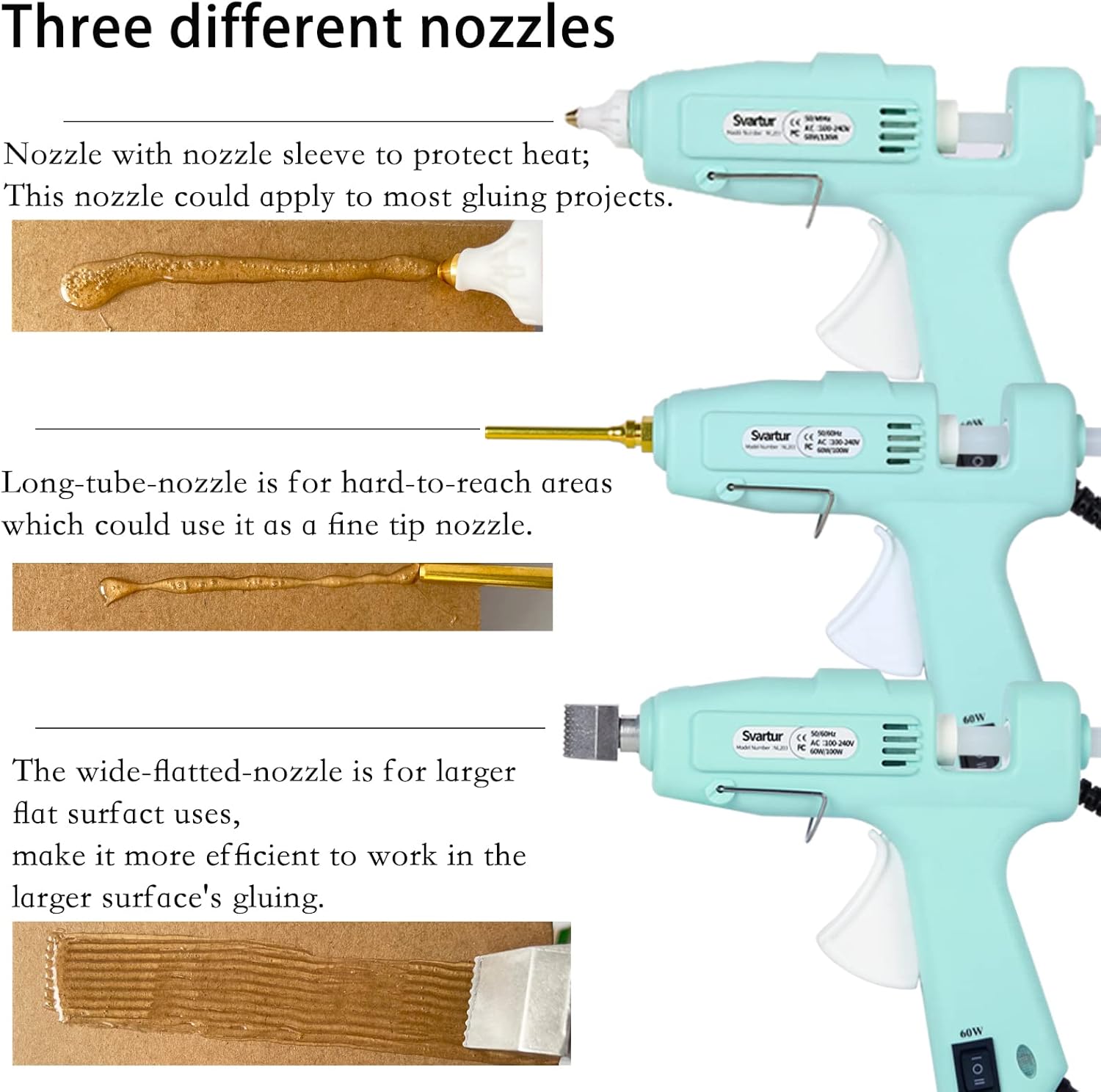 Full Size Hot Glue Gun Kit with 60W/100W/OFF Switch: Infographics