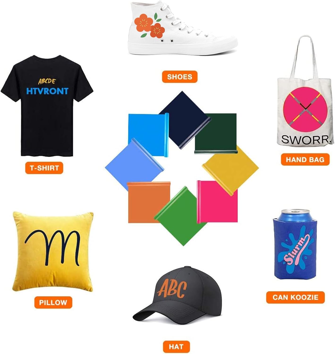 Showcases the variety of customizable products available, encouraging customers to explore different options for personalization.