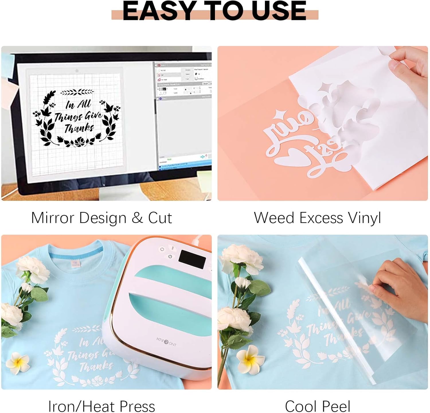 Demonstrates the simple steps to use the product, from design to final application, reassuring customers about ease of use.