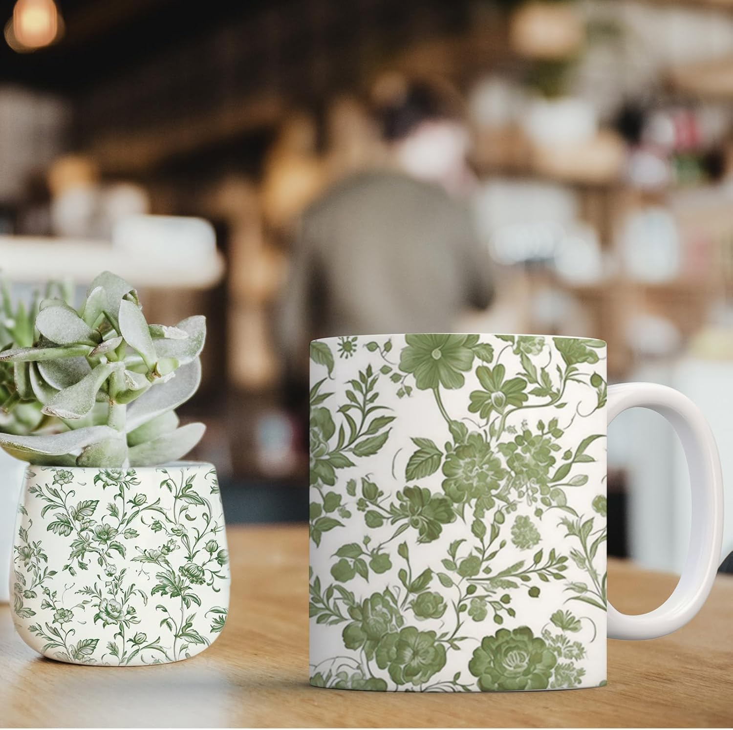 Showcases the product in a real-world setting to demonstrate how it enhances home decor with its attractive floral design.