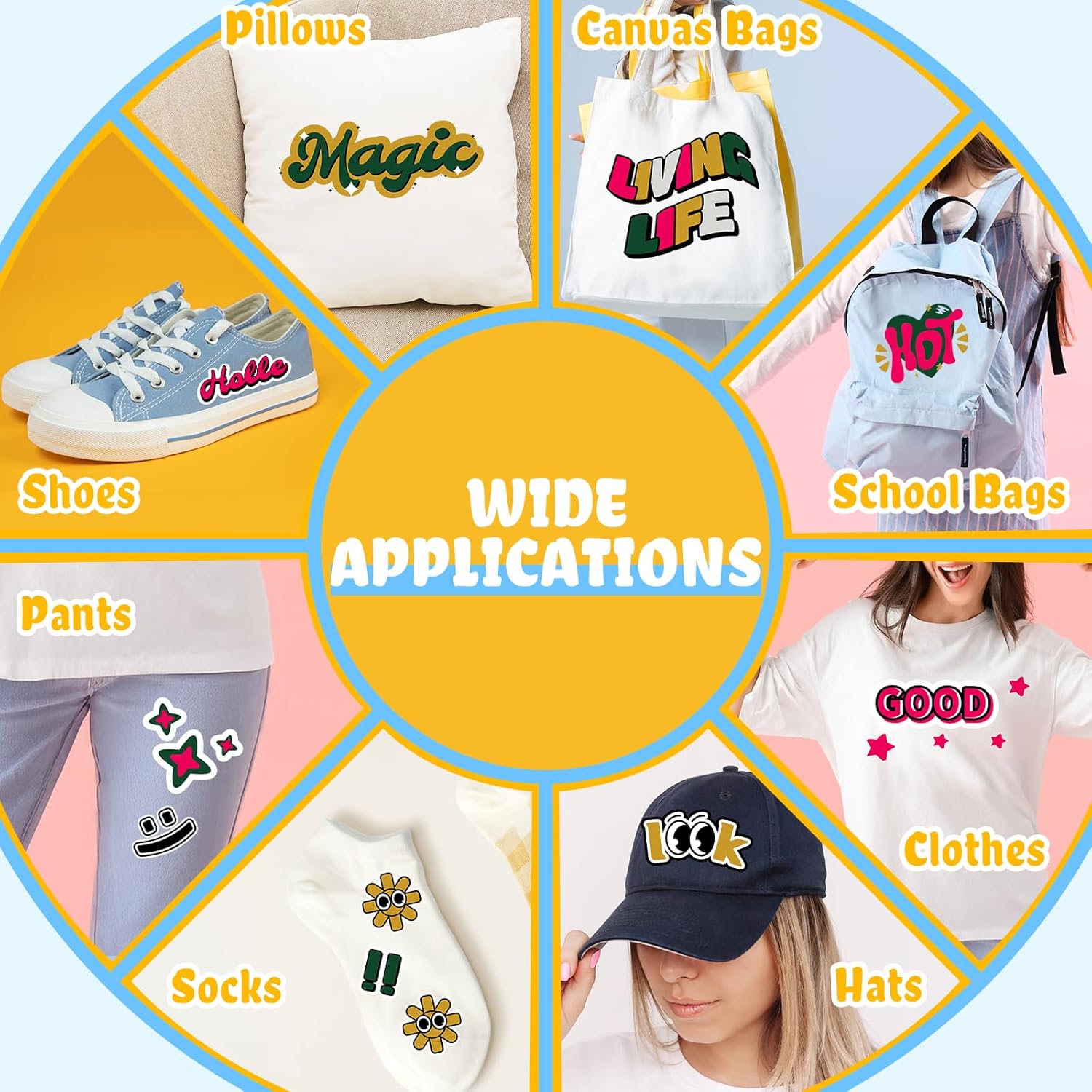 Showcases the wide range of products that can be customized with designs, demonstrating the versatility of the customization service.