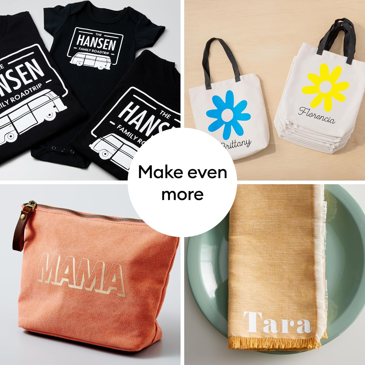 Showcases various personalized items to demonstrate the range of customizable products available.