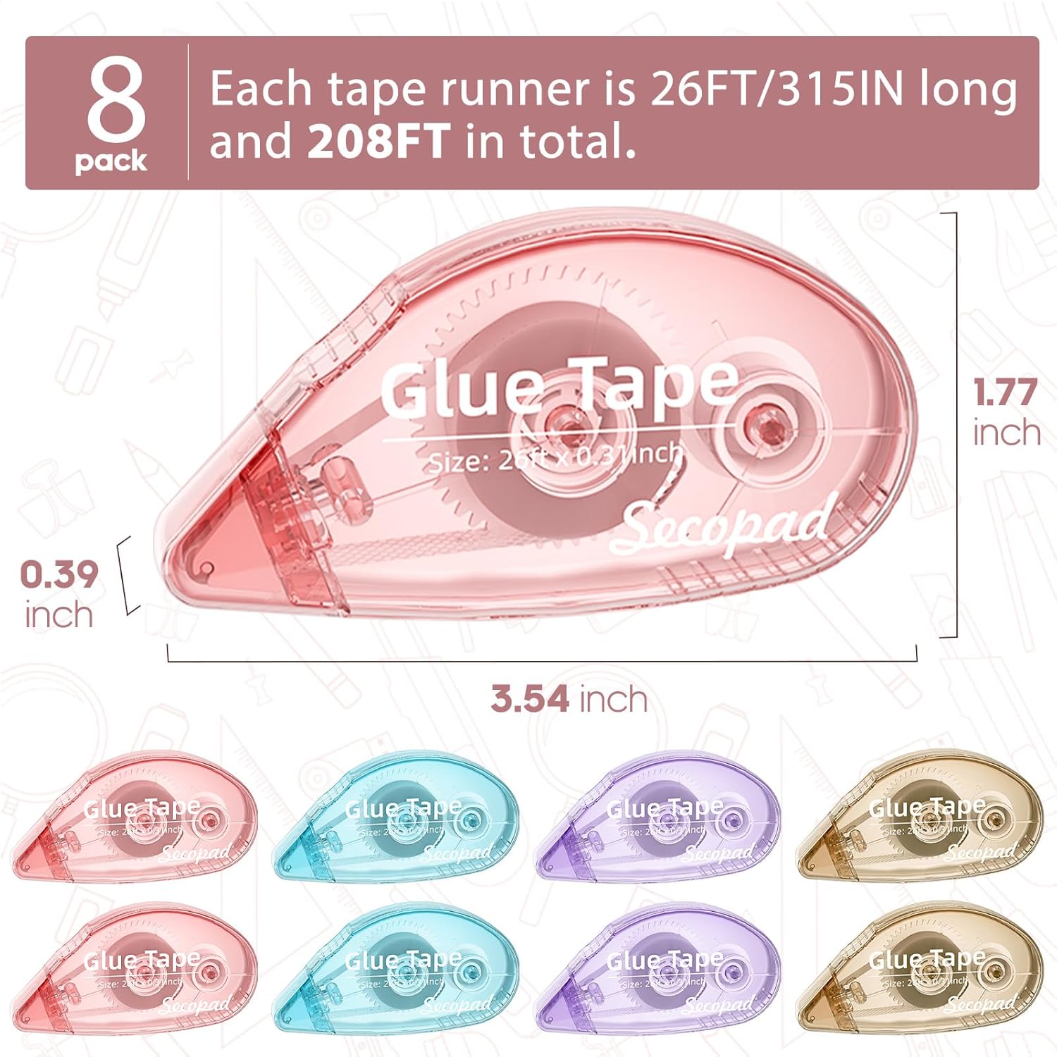 8 Pack Scrapbook Tape: Infographics