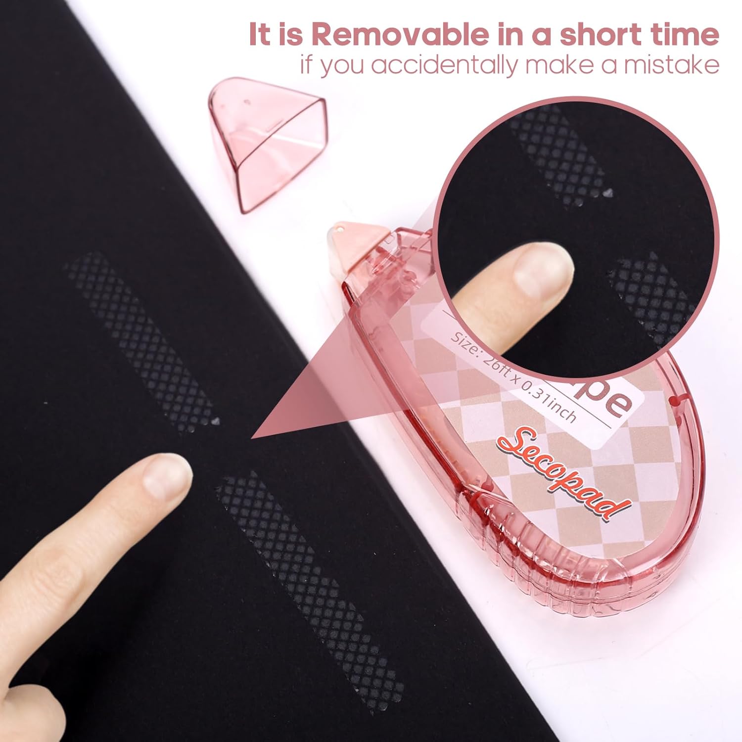 Highlights that the product is easily removable if applied incorrectly, reducing anxiety about making mistakes during application.