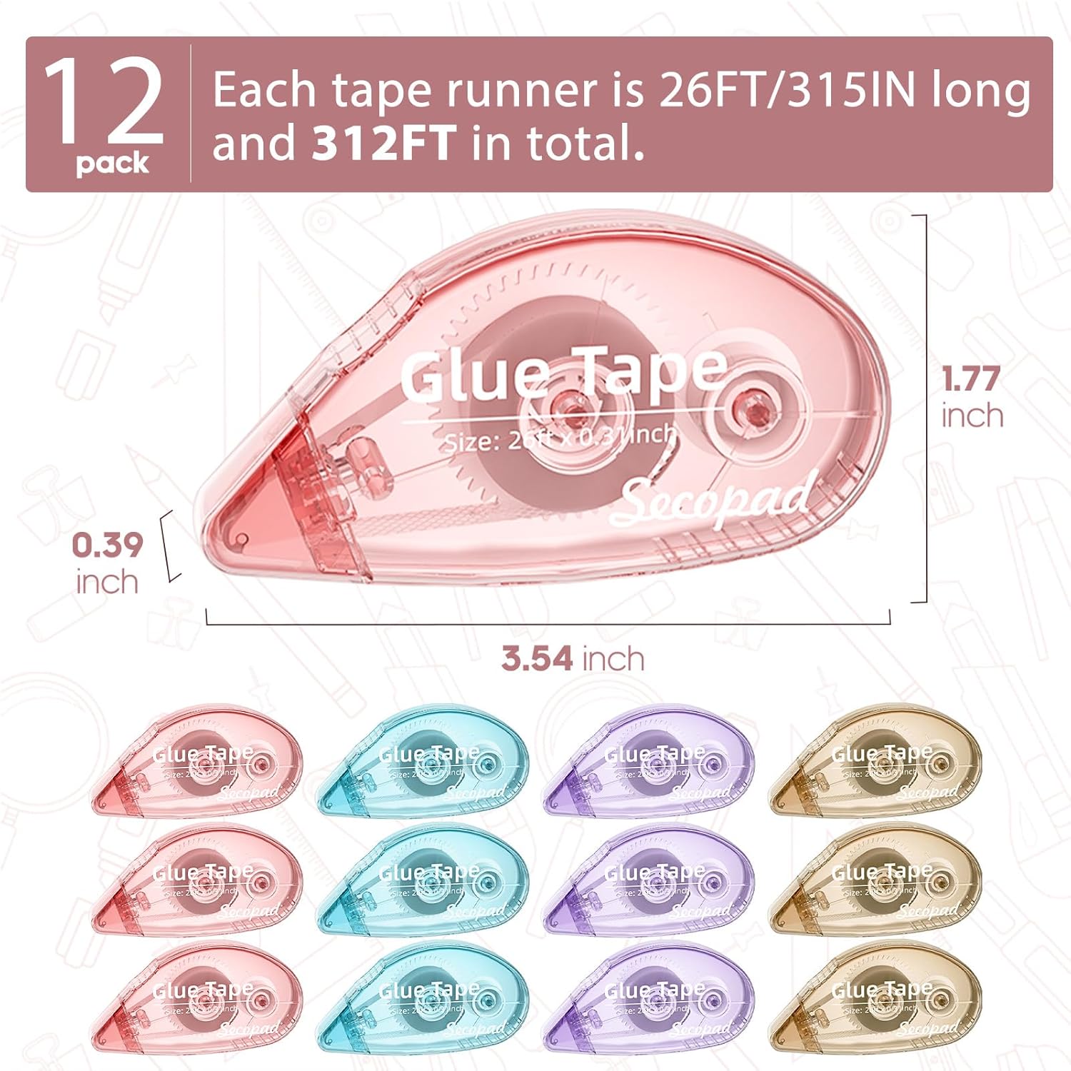 12 Pack Scrapbook Tape: Infographics