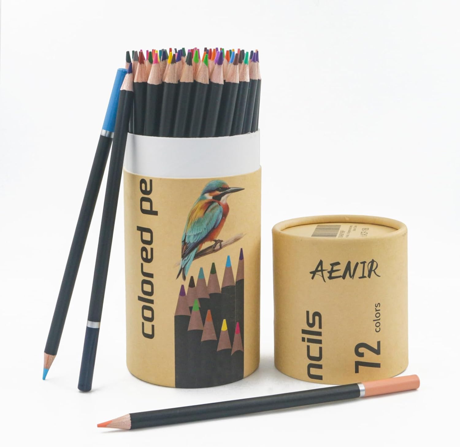 Shows the complete set of colored pencils included in the package, highlighting the variety of colors available.