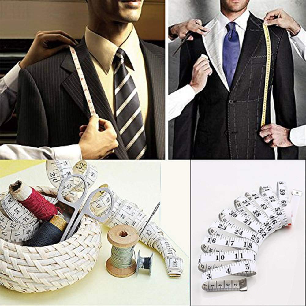 Demonstrates the process of custom tailoring a suit, showing how measurements are taken and applied for a perfect fit.