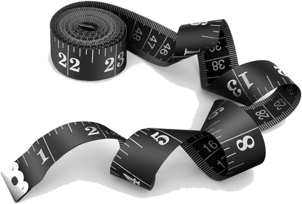 Shows a flexible measuring tape to emphasize the product's ability to measure and size accurately.