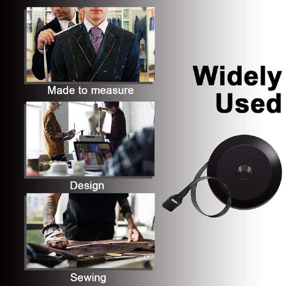 Demonstrates the versatility of the measuring tape product across different professional applications in fashion and design.